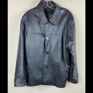 Vintage Leather World by Lucky Leather Jacket Men’s Size Small Black Leather